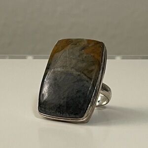 Picasso jasper ring size 7 sterling silver